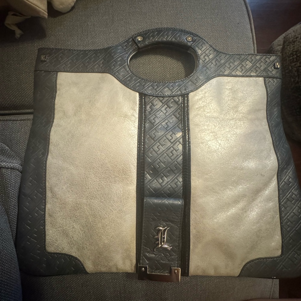 L.A.M.B. Black and Cream Clutch